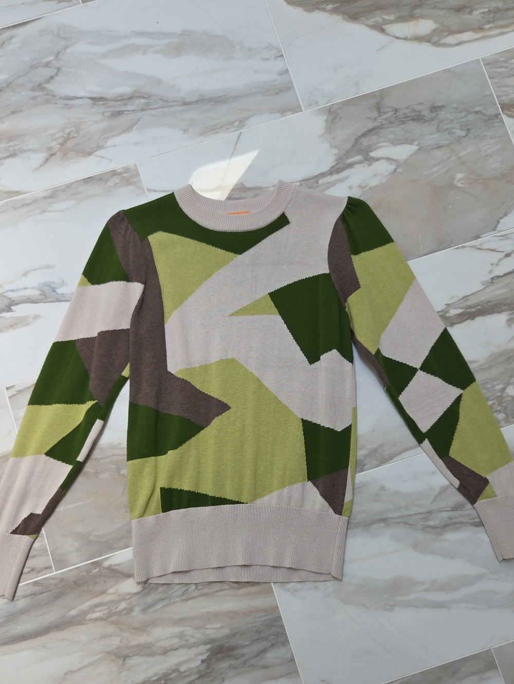 Abstract Green Geo Crewneck Sweater